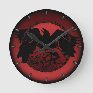 Raven Clock Native Raven Art Wall Clock Bird Clock Ronde Klok