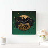 Raven Clock Native Raven Art Wall Clock Bird Clock Vierkante Klok (Huis)