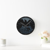 Raven Clock Native Raven Art Wall Clock Bird Gift Ronde Klok (Huis)