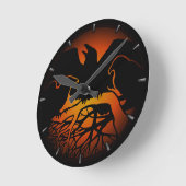 Raven Clock Native Raven Art Wall Clocks & Gifts Ronde Klok (Hoek)