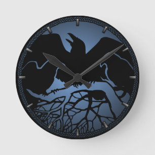 Raven Clock Native Raven Art Wall Clocks & Gifts Ronde Klok