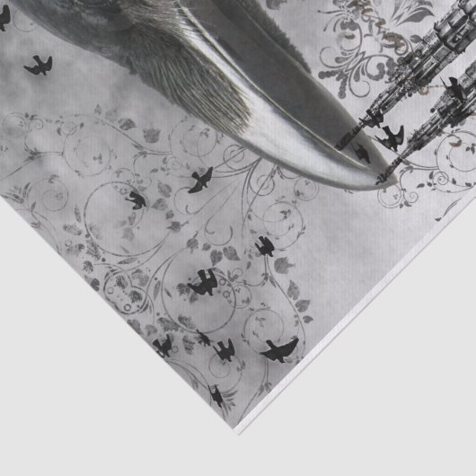 Raven Collage Tissue Tissuepapier (Detail)