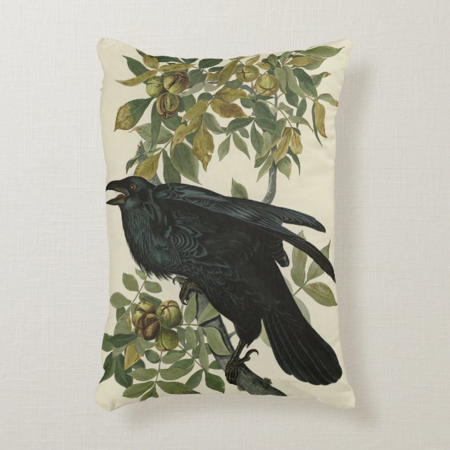 Raven (Common Raven) van Audubon Birds of America Accent Kussen (Voorkant(Verticaal))