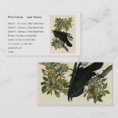 Raven (Common Raven) van Audubon Birds of America Visitekaartje (Voorkant / Achterkant)