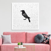 Raven Compleet gedicht door Edgar Allan Poe 12x12 Canvas Afdruk (Insitu (Woonkamer))