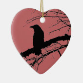 Raven Cracked Heart Keramisch Ornament (Rechts)