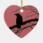 Raven Cracked Heart Keramisch Ornament (Voorkant)