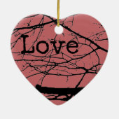 Raven Cracked Heart Keramisch Ornament (Achterkant)