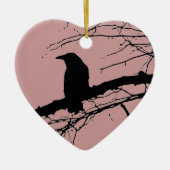 Raven Cracked Heart Keramisch Ornament (Voorkant)