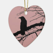 Raven Cracked Heart Keramisch Ornament (Links)