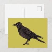 Raven Creepy Crow Bright Gothic Ink Art Briefkaart (Voorkant / Achterkant)