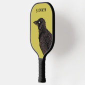 Raven Creepy Crow Bright Gothic Ink Art Name Pickleball Paddle (Links)
