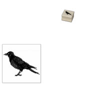 Raven Creepy Crow Bright Gothic Ink Art Rubberstempel (Gestempeld)