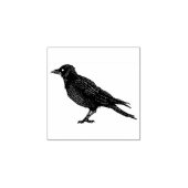 Raven Creepy Crow Bright Gothic Ink Art Rubberstempel (Afrduk)