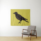 Raven Creepy Crow Bright Gothic Ink Art Wandkleed (In Situ (horizontaal))