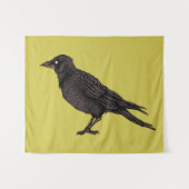 Raven Creepy Crow Bright Gothic Ink Art Wandkleed (Voorkant (horizontaal))