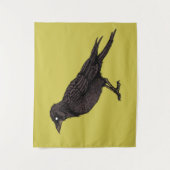 Raven Creepy Crow Bright Gothic Ink Art Wandkleed (Voorkant)