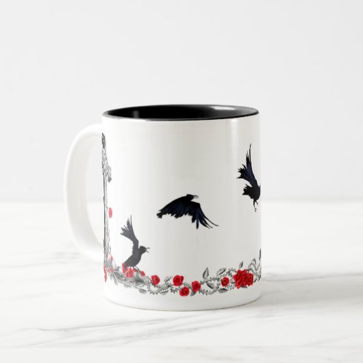Raven, Cross, Skull en Rozen mok (Voorkant links)