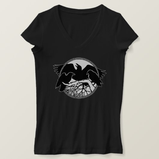 Raven Crow Art Shirt dames, T-shirt voor dames (Design voorkant)