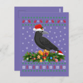 Raven Crow Bird Lover Xmas Santa Hat Ugly Crow Briefkaart (Voorkant / Achterkant)