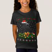 Raven Crow Bird Lover Xmas Santa Hat Ugly Crow Chr T-shirt (Voorkant)