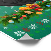 Raven Crow Bird Lover Xmas Santa Hat Ugly Crow Poster (Hoek)