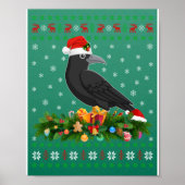 Raven Crow Bird Lover Xmas Santa Hat Ugly Crow Poster (Voorkant)