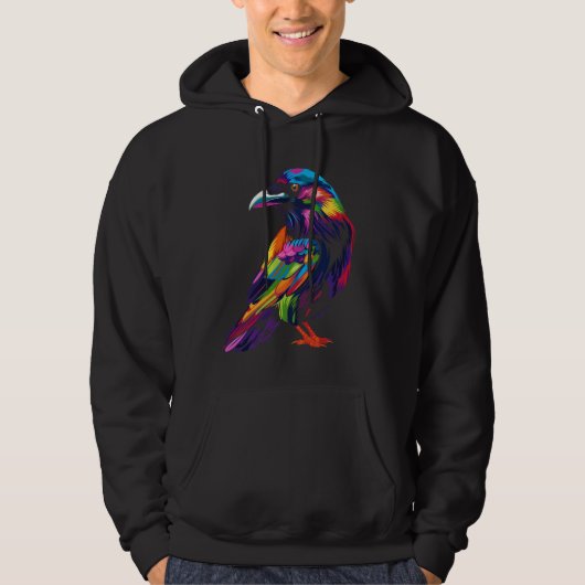 Raven Crow Bird Popart Hoodie (Voorkant)