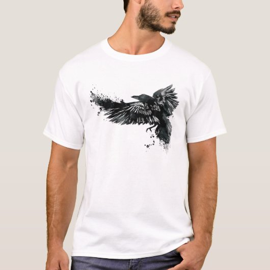 Raven Crow Bird Raven T-shirt Tattoo Shirt Art T-s (Voorkant)
