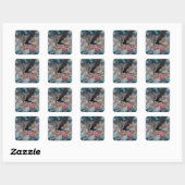 Raven Crow Black Bird Brain Abstracte surrealistis Vierkante Sticker (Vel)