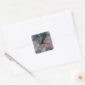 Raven Crow Black Bird Brain Abstracte surrealistis Vierkante Sticker (Envelop)