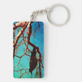 Raven Crow Black Bird Silver Tree Blue Sky Photo Sleutelhanger (achterkant)