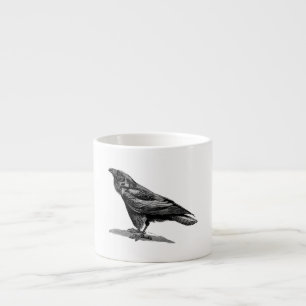 Raven Crow Blackbird Bird Illustratie Espresso Kop