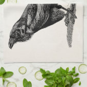  Raven Crow Blackbird Bird Illustratie Theedoek (Gevouwen)