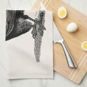  Raven Crow Blackbird Bird Illustratie Theedoek (Quarter Fold)