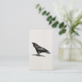  Raven Crow Blackbird Bird Illustratie Visitekaartje (Staand voorkant)