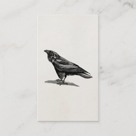  Raven Crow Blackbird Bird Illustratie Visitekaartje (Voorkant)