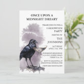 Raven Crow Cocktail Halloween Party Kaart (Staand voorkant)