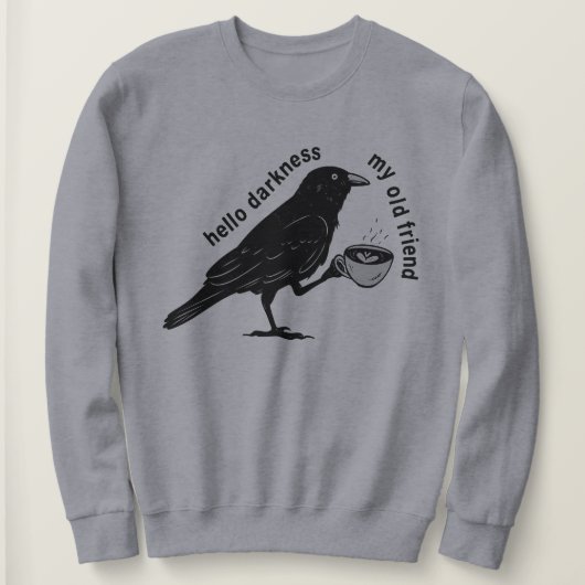 Raven Crow Coffee Fall | Nevermore Poe Gotische Di Trui (Design voorkant)