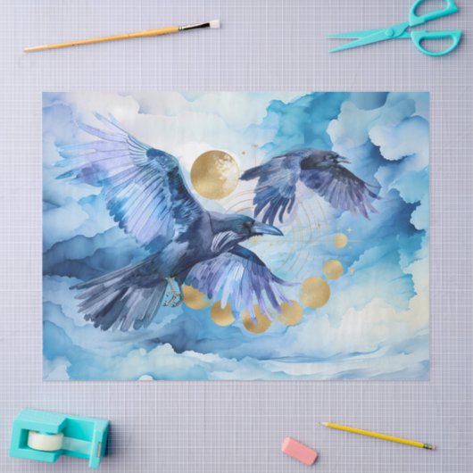 Raven Crow Decoupage tissuepapier (Craft)