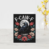 Raven Crow F-craw-f Halloween Bird Face Gothic Sp Kaart (Gele Bloem)