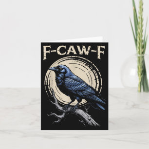 Raven Crow F-craw-f Halloween Bird Face Gothic Sp Kaart