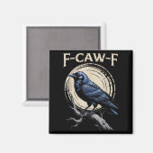 Raven Crow F-craw-f Halloween Bird Face Gothic Sp Magneet (Voorkant / Achterkant)
