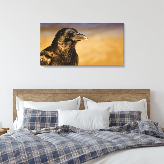 Raven Crow Gothic Fantasy Black Bird Natuur Canvas Afdruk (Insitu (Slaapkamer))