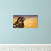 Raven Crow Gothic Fantasy Black Bird Natuur Canvas Afdruk (Insitu (Houten vloer))