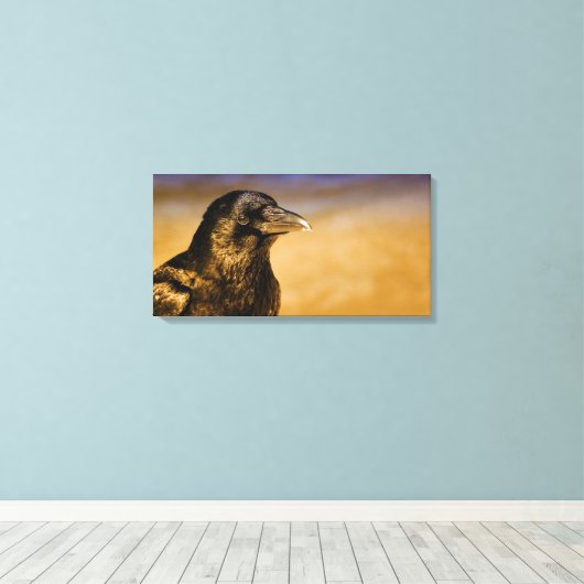 Raven Crow Gothic Fantasy Black Bird Natuur Canvas Afdruk (Insitu (Houten vloer))