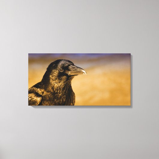 Raven Crow Gothic Fantasy Black Bird Natuur Canvas Afdruk (Voorkant)