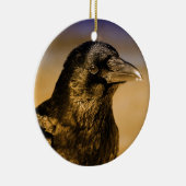 Raven Crow Gothic Fantasy Black Bird Natuur Keramisch Ornament (Rechts)