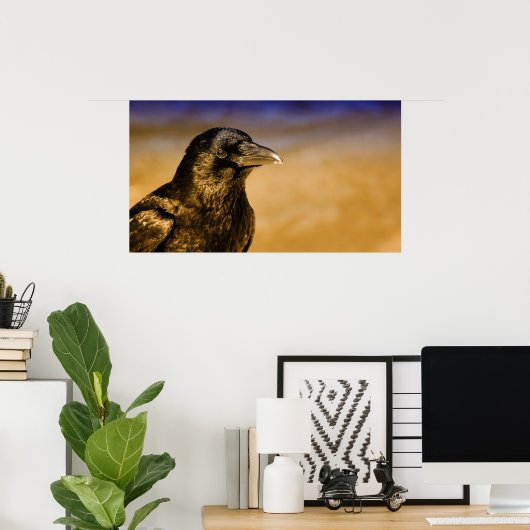 Raven Crow Gothic Fantasy Black Bird Natuur Poster (Thuiskantoor)