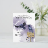 Raven Crow Halloween Moving Announcement Briefkaart (Staand voorkant)